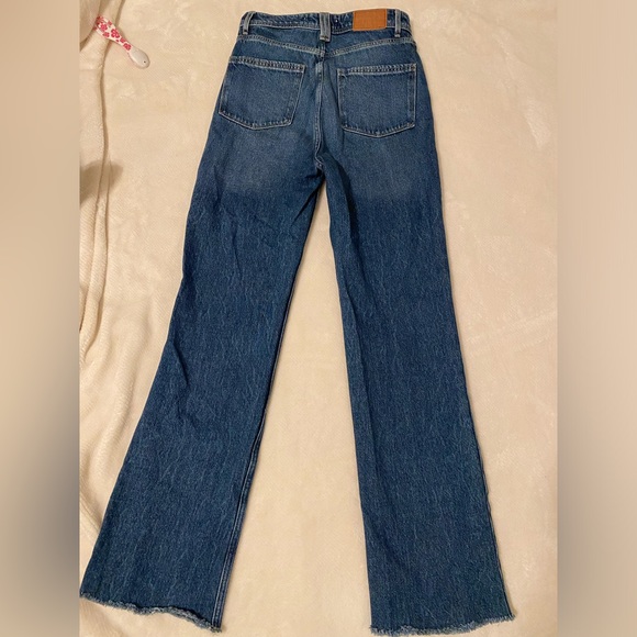Zara high waisted wide leg raw hem jeans - Picture 3 of 6